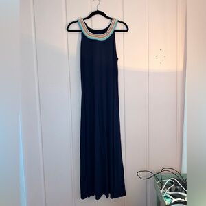 Boden Navy Maxi Dress with Colorful Trim